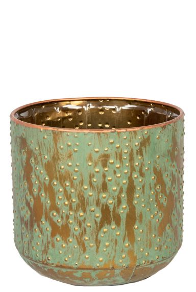 Kleine metalen bloempot 6